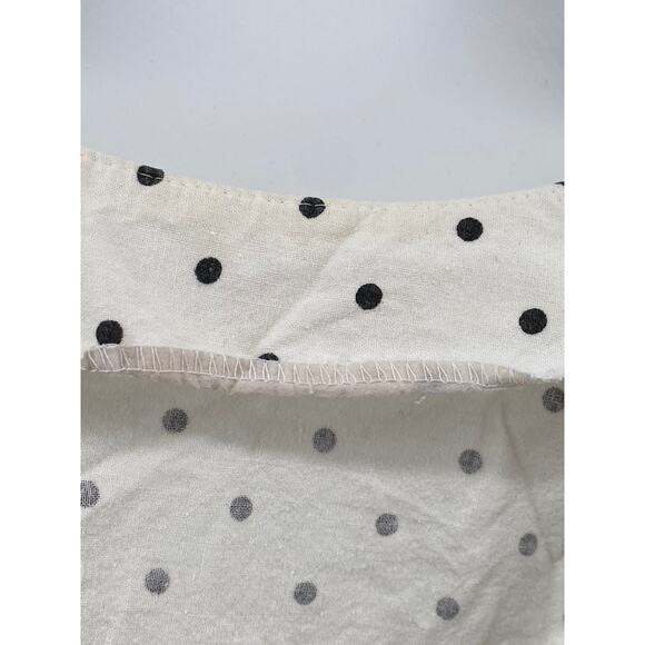 UNBRANDED Women's White-Black Micro Dot Print Balloon Sleeve Cropped Top SZ S - Picture 5 of 9